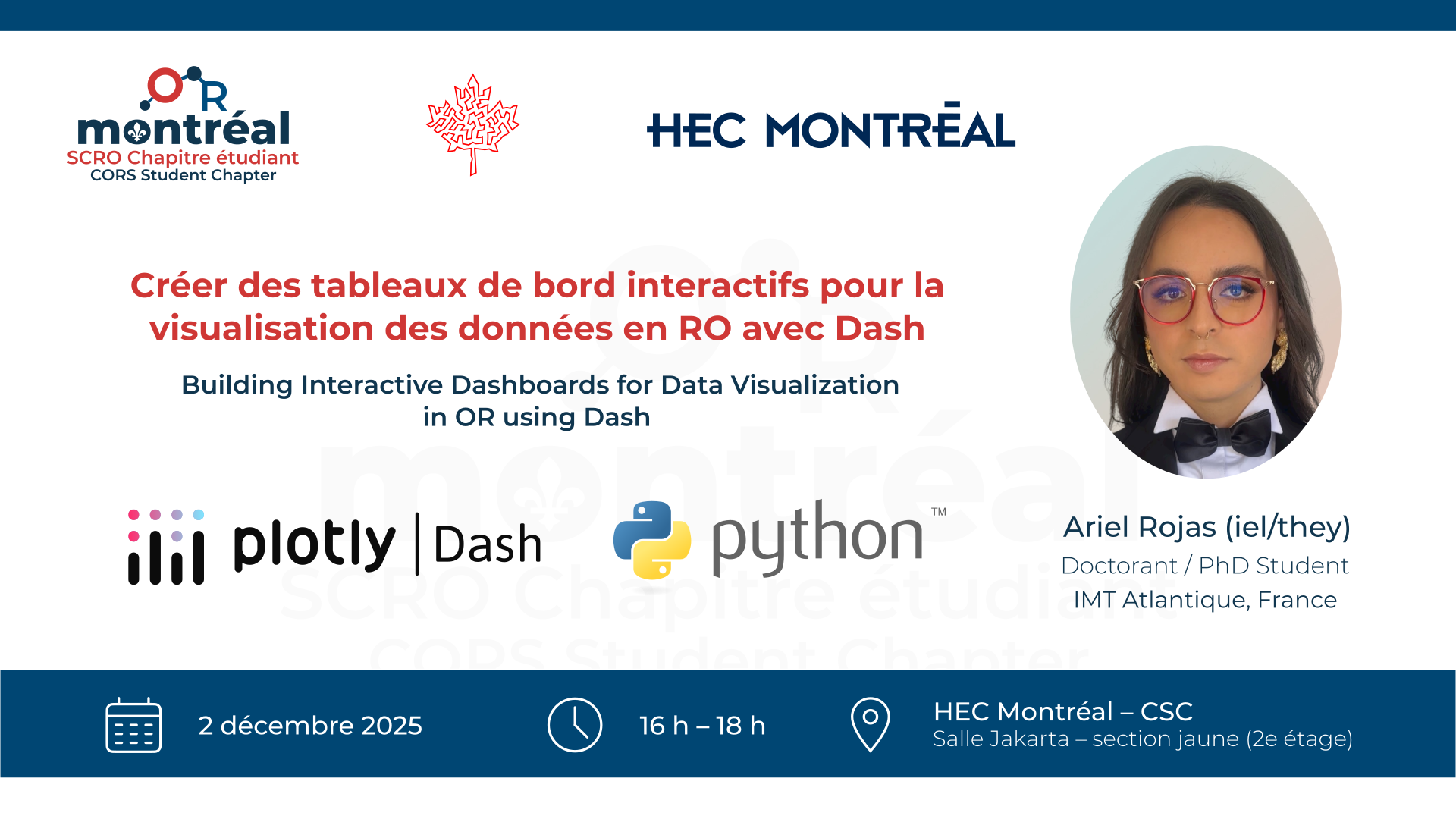 Bannière — Créer des tableaux de bord interactifs pour la visualisation des données en RO avec Dash