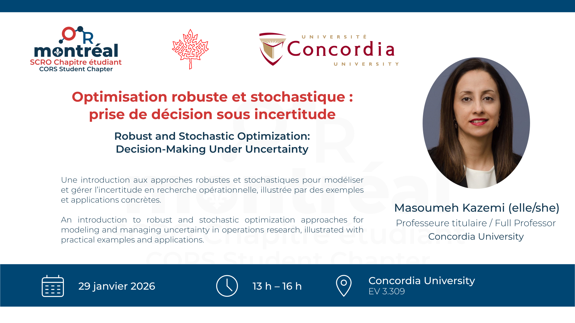 Bannière — Optimisation robuste et stochastique : prise de décision sous incertitude